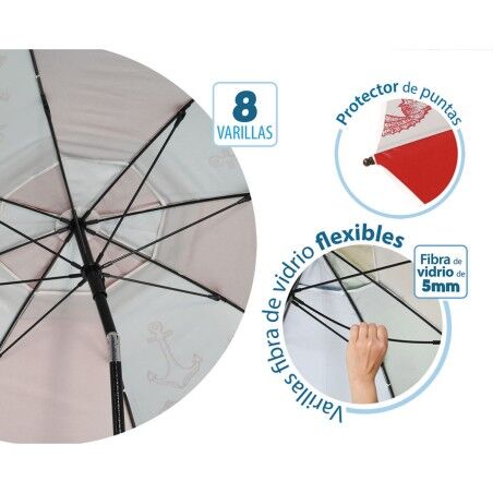 Ombrellone Rosso Ø 200 cm SPF50+ Marino