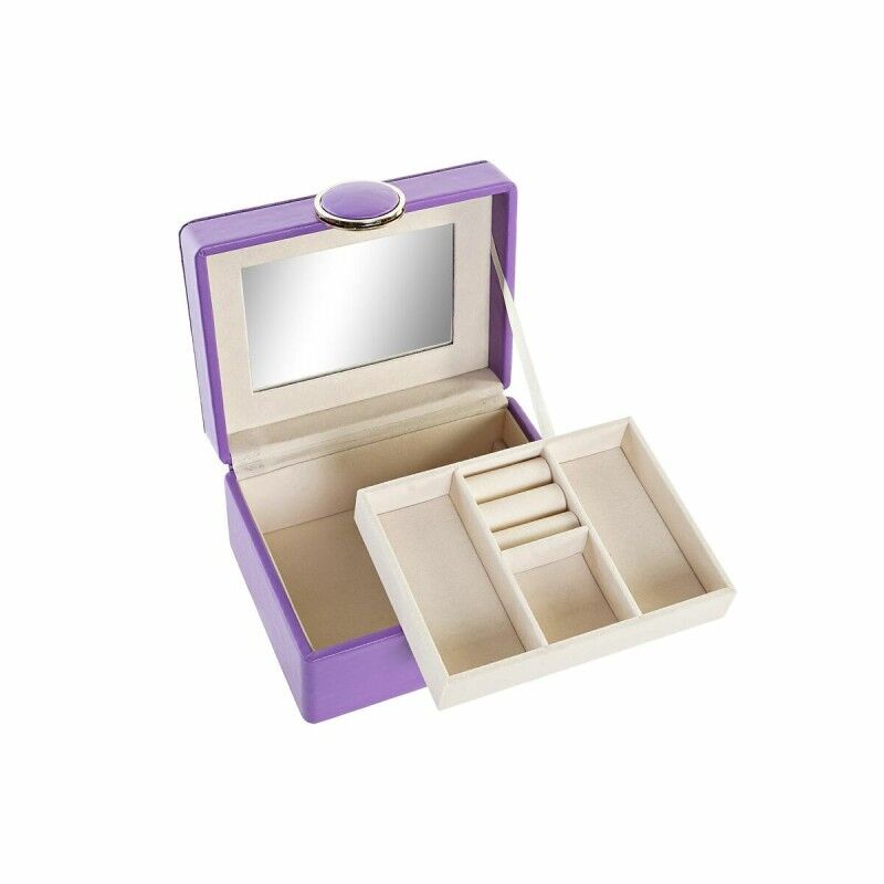 Scatola-Portagioie DKD Home Decor 23 x 17 x 10 cm Lilla Poliuretano Legno MDF Scatola-Portagioie DKD Home Decor 23 x 17 x 10 cm Lilla Poliuretano Legno MDF