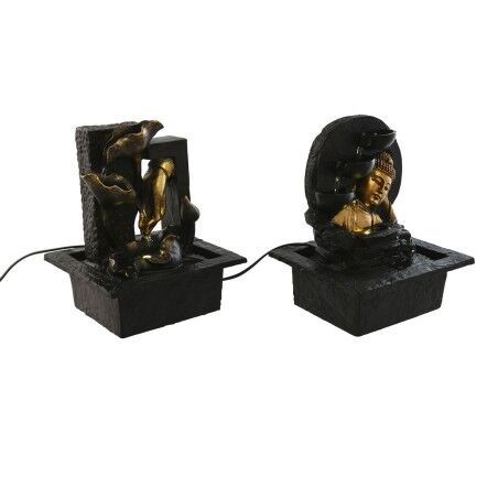 Fontana da giardino Home ESPRIT Resina Buddha Orientale 21 x 19 x 27 cm (2 Unità)