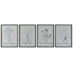 Quadro DKD Home Decor Moderno Piante botaniche 45 x 2,5 x 60 cm (4 Unità)