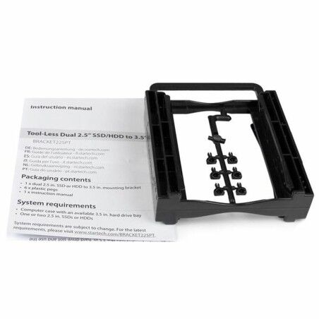 Accessorio Startech BRACKET225PT Nero 2,5" Staffa di montaggio