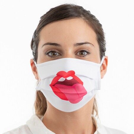 Mascherina Igienica in Stoffa Riutilizzabile Tongue Luanvi Taglia M Confezione da 3 unità