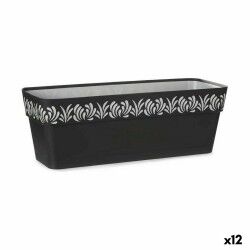 Vaso rettangolare da Balcone Stefanplast Gaia Antracite Plastica 49,5 x 17 x 19 cm (12 Unità)