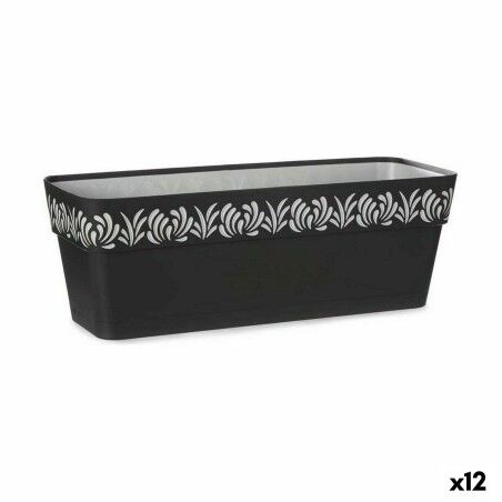 Vaso rettangolare da Balcone Stefanplast Gaia Antracite Plastica 49,5 x 17 x 19 cm (12 Unità)