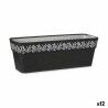 Vaso rettangolare da Balcone Stefanplast Gaia Antracite Plastica 49,5 x 17 x 19 cm (12 Unità)