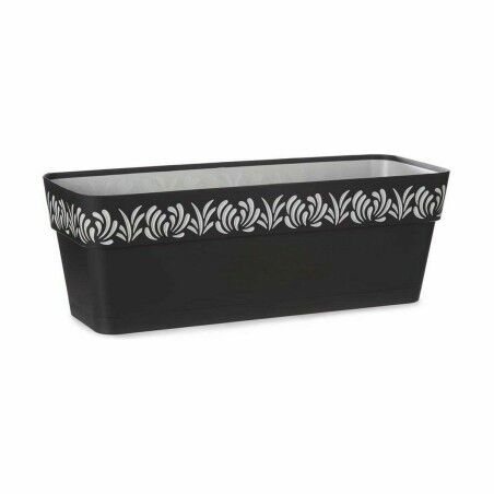 Vaso rettangolare da Balcone Stefanplast Gaia Antracite Plastica 49,5 x 17 x 19 cm (12 Unità)