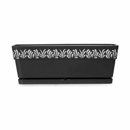 Vaso rettangolare da Balcone Stefanplast Gaia Antracite Plastica 49,5 x 17 x 19 cm (12 Unità)