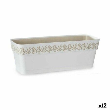 Vaso rettangolare da Balcone Stefanplast Gaia Bianco Plastica 49,5 x 17 x 19 cm (12 Unità)