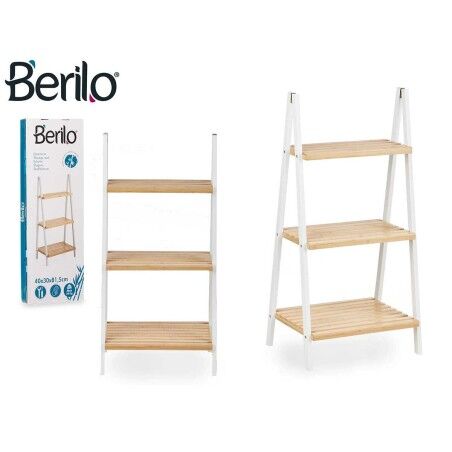 Scaffale da Bagno Berilo WR5504-3-431 Bianco Naturale 40,3 x 81,5 x 30 cm