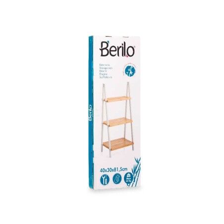 Scaffale da Bagno Berilo WR5504-3-431 Bianco Naturale 40,3 x 81,5 x 30 cm