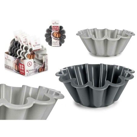 Stampo per Dolci Kinvara HH477 Grigio chiaro Grigio scuro Silicone 1,5 L 24,5 x 10 x 24,5 cm (6 Unità)