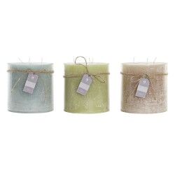 Candela DKD Home Decor Vaniglia Cera Di base (12 x 12 x 12 cm) (3 Unità)