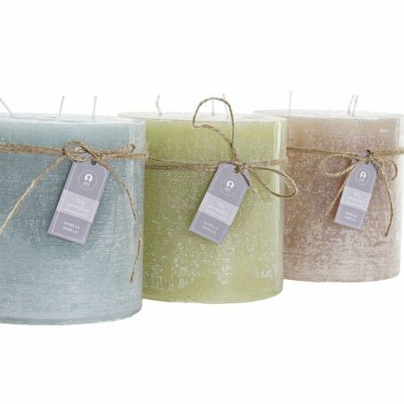 Candela DKD Home Decor Vaniglia Cera Di base (12 x 12 x 12 cm) (3 Unità)