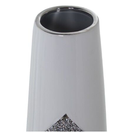 Vaso Alexandra House Living Bianco Argentato Ceramica Luminoso 13 x 13 x 45 cm