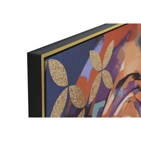Tela Home ESPRIT Dorato polistirene Tela Coloniale Africana 82 x 3,5 x 122 cm (2 Unità)
