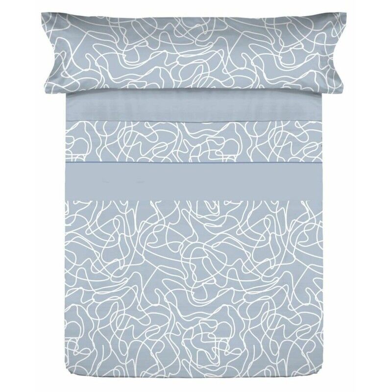 Set di Lenzuola Tejidos Reina Azzurro Matrimoniale Set di Lenzuola Tejidos Reina Azzurro Matrimoniale