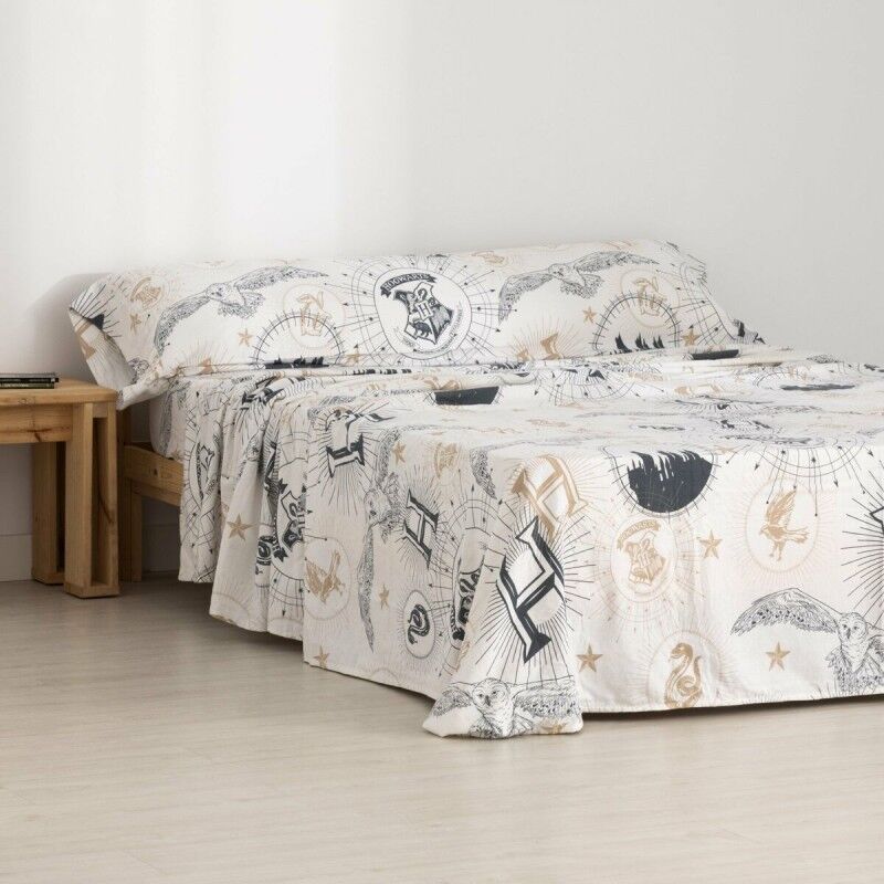 Set di Lenzuola Harry Potter Beige Multicolore Singolo Set di Lenzuola Harry Potter Beige Multicolore Singolo