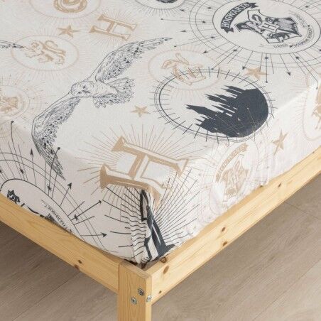 Set di Lenzuola Harry Potter Beige Multicolore Singolo