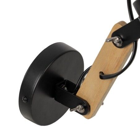 Applique da Parete Nero Beige Legno Ferro A 220-240 V 28 x 15 x 22 cm