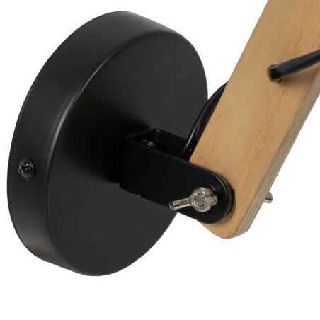 Applique da Parete Nero Beige Legno Ferro A 220-240 V 28 x 15 x 22 cm