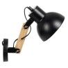 Applique da Parete Nero Beige Legno Ferro A 220-240 V 28 x 15 x 22 cm