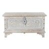 Forziere DKD Home Decor 88 x 40 x 45 cm Bianco Ottone Legno di mango