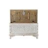 Forziere DKD Home Decor 88 x 40 x 45 cm Bianco Ottone Legno di mango