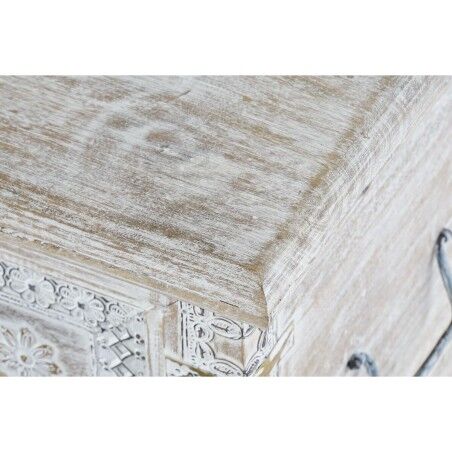 Forziere DKD Home Decor 88 x 40 x 45 cm Bianco Ottone Legno di mango