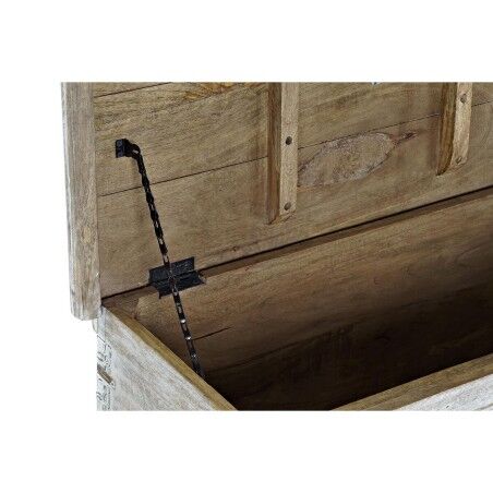 Forziere DKD Home Decor 88 x 40 x 45 cm Bianco Ottone Legno di mango