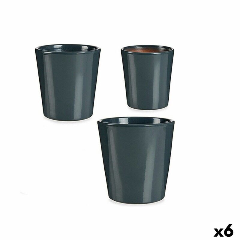Set di Vasi Ibergarden LINCE PQ - 7011 Antracite Argilla (6 Unità)
