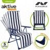 Lettino Aktive Bianco Blu Marino Reclinabile A strisce 147 x 70 x 48 cm (2 Unità)