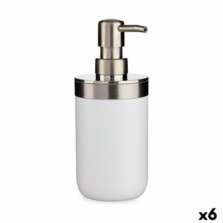 Dispenser di Sapone Berilo BP15-001-2 Bianco Argentato Plastica 350 ml 8 x 17 x 9 cm (6 Unità)