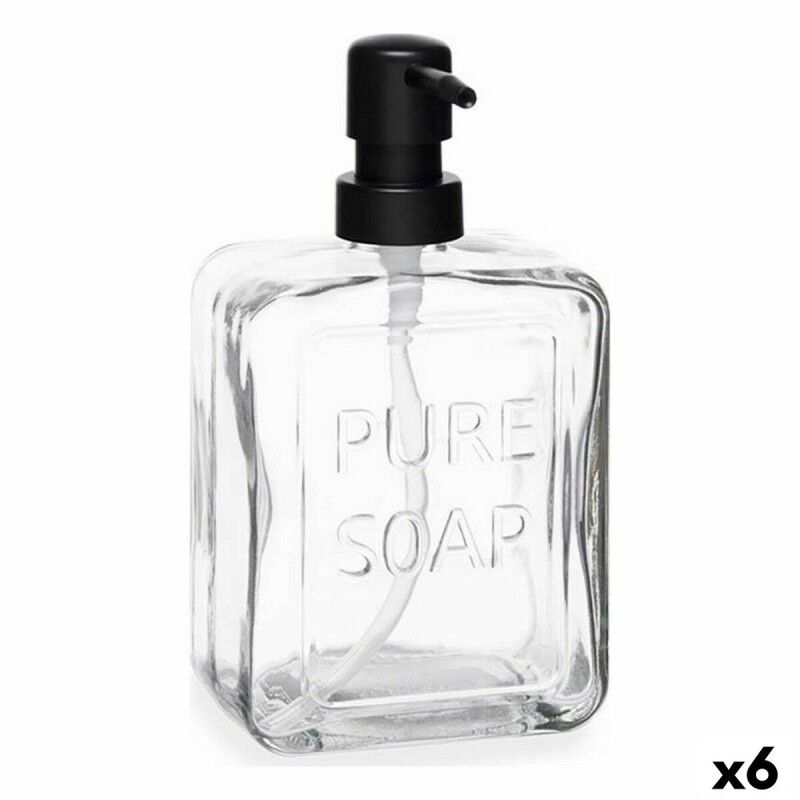 Dispenser di Sapone Berilo Pure Soap Trasparente Cristallo Plastica 570 ml 10 x 18 x 6 cm (6 Unità)
