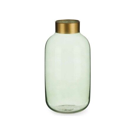 Vaso Verde Dorato Vetro 14,5 x 29,5 x 14,5 cm (6 Unità)