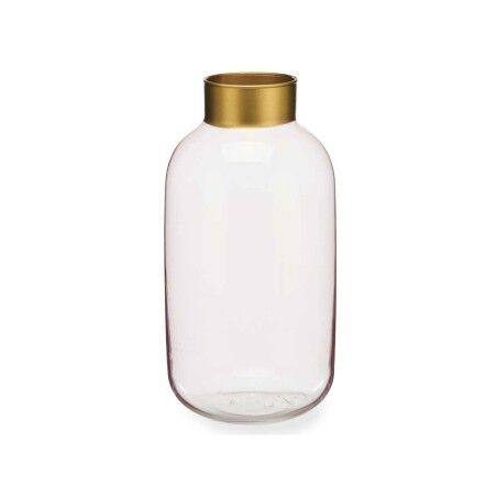 Vaso Rosa Dorato Vetro 14,5 x 29,5 x 14,5 cm (6 Unità)