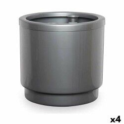 Vaso Autoirrigante Ibergarden 4132-PLA Argentato polipropilene 32 x 30,5 x 32 cm (4 Unità)