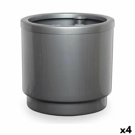 Vaso Autoirrigante Ibergarden 4132-PLA Argentato polipropilene 32 x 30,5 x 32 cm (4 Unità)