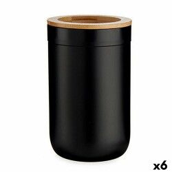 Portaspazzolini da Denti Berilo BP16-103BK Marrone Nero Naturale Bambù polipropilene 7,7 x 11,5 x 7,7 cm (6 Unità)