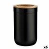 Portaspazzolini da Denti Berilo BP16-103BK Marrone Nero Naturale Bambù polipropilene 7,7 x 11,5 x 7,7 cm (6 Unità)