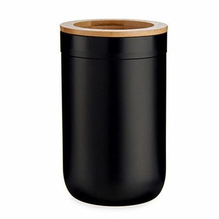 Portaspazzolini da Denti Berilo BP16-103BK Marrone Nero Naturale Bambù polipropilene 7,7 x 11,5 x 7,7 cm (6 Unità)
