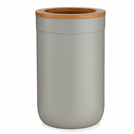 Portaspazzolini da Denti Berilo BP16-103G Marrone Grigio Bambù polipropilene 7,7 x 11,5 x 7,7 cm (6 Unità)