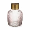 Vaso Righe Rosa Dorato Vetro 14,5 x 22 x 14,5 cm (6 Unità)