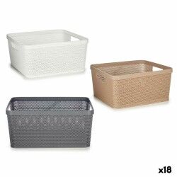 Cestino Multiuso Kipit 4730 Bianco Beige Grigio Plastica 10 L 36 x 15 x 29 cm (18 Unità)