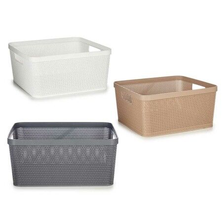 Cestino Multiuso Kipit 4730 Bianco Beige Grigio Plastica 10 L 36 x 15 x 29 cm (18 Unità)