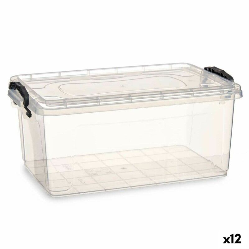 Scatola portaoggetti con coperchio Kipit TP546-1 Trasparente Plastica (12 Unità)