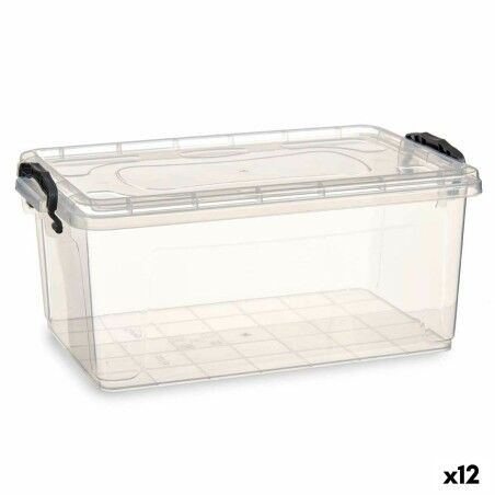 Scatola portaoggetti con coperchio Kipit TP546-1 Trasparente Plastica (12 Unità)