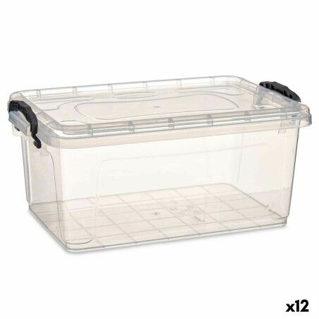 Scatola portaoggetti con coperchio Kipit TP545-1 Trasparente Plastica (12 Unità)