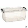 Scatola portaoggetti con coperchio Kipit TP545-1 Trasparente Plastica (12 Unità)