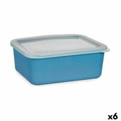 Scatola portaoggetti con coperchio Blu scuro 14,5 x 7 x 19,5 cm (6 Unità)