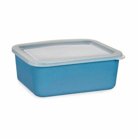 Scatola portaoggetti con coperchio Blu scuro 14,5 x 7 x 19,5 cm (6 Unità)